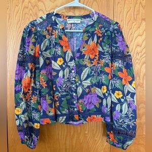 Multicolor Floral Blouse with embroidery details